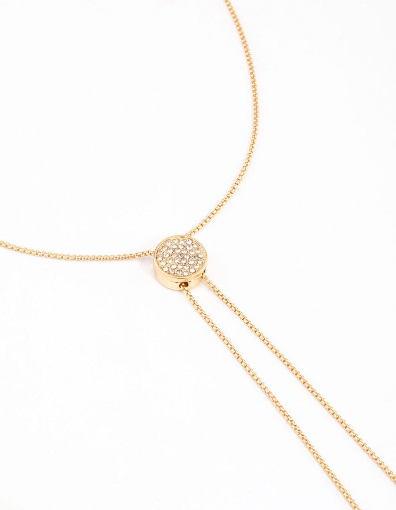 Rose Gold Diamante Adjustable Chain Necklace - Lovisa