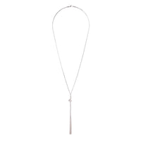 Silver Chain Tassel & Knotted Lariat Necklace - link has visual effect only