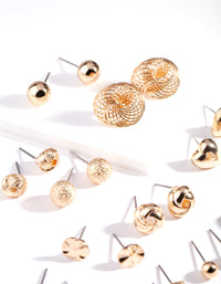 Gold Twist Disc Ball Earring 12-Pack - link has visual effect only