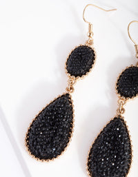 Black Gold Teardrop Jelly Earrings - link has visual effect only