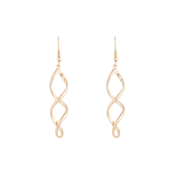 Gold Wave Drop Earrings