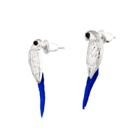 Mini Bird Blue Feather Stud Earrings - link has visual effect only