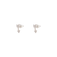 Rhodium Arrow Diamante Stud Earrings - link has visual effect only