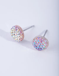 Round Pink Jelly Stud Earrings - link has visual effect only