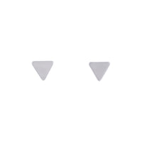 Rhodium Plain Flat Triangle Stud Earrings - link has visual effect only