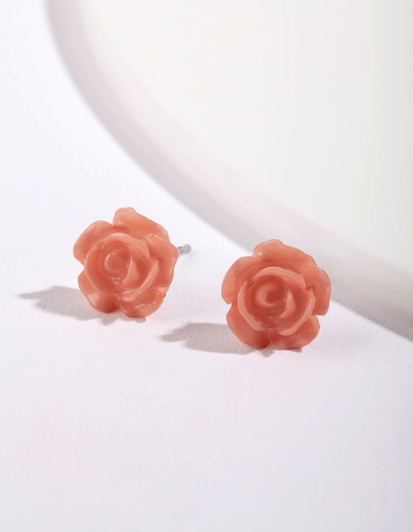 Acrylic Pop Pink Rose Stud