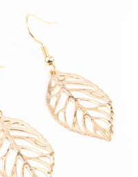 Gold Filigree Leaf Drop Earrings - link has visual effect only