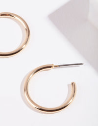 Gold Small Plain Hoop Earrings - link has visual effect only