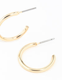 Gold Small Plain Hoop Earrings - link has visual effect only