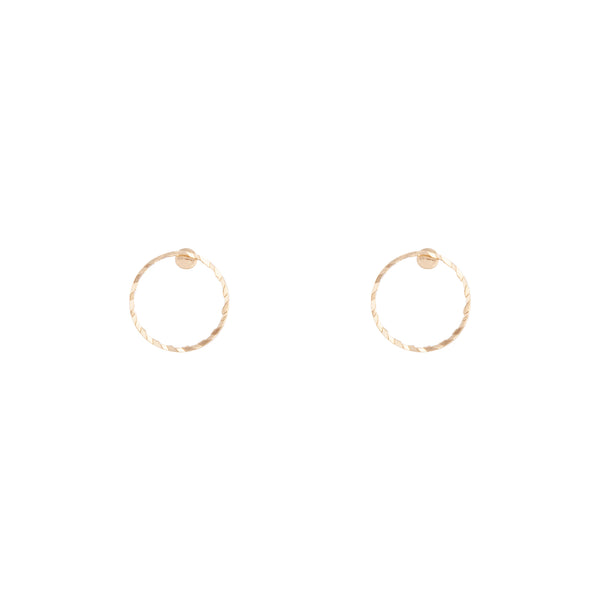 Gold Open Circle Stud Earrings