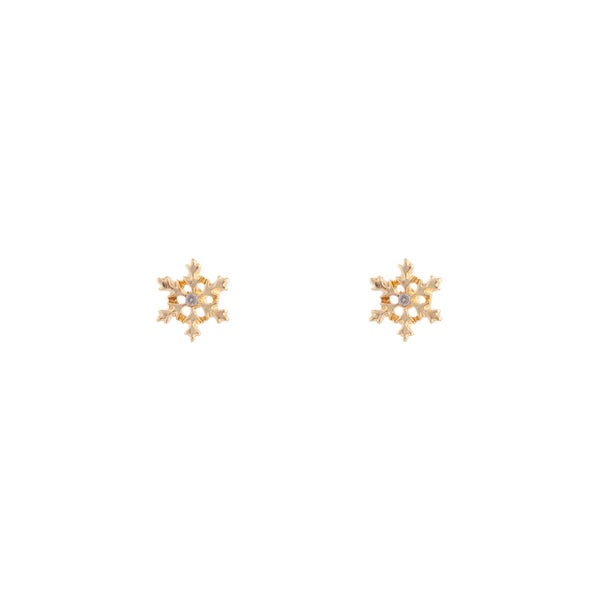 Gold Snowflake Stud Earrings