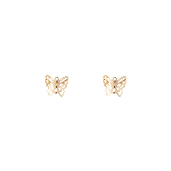 Gold Filigree Butterfly Stud Earrings