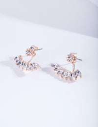 Rose Gold Navette Drop Jacket Earrings - link has visual effect only