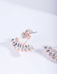 Rose Gold Navette Drop Jacket Earrings - link has visual effect only