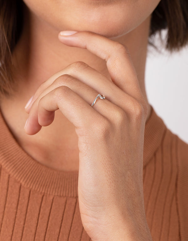 Sterling Silver Thin Wave Ring