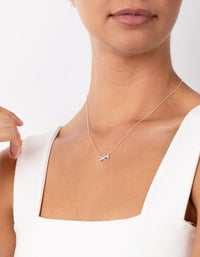 Sterling Silver Diamante Infinity Pendant Necklace - link has visual effect only