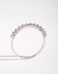 Sterling Silver Diamante Half Pave Ring - link has visual effect only