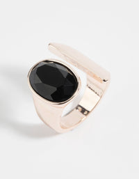 Rose Gold Open Stone Ring - link has visual effect only