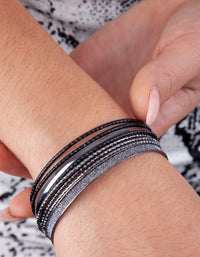 Mesh Glitter Gunmetal Black Bangle Pack - link has visual effect only