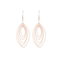 Rose Gold Textured Marquise Drop Earrings - link has visual effect only