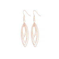 Rose Gold Textured Marquise Drop Earrings - link has visual effect only