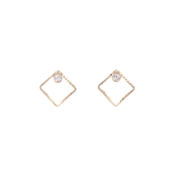 Fine Square Diamante Stud