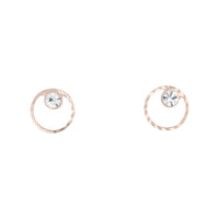 Rose Gold Circle Geo Diamante Stud Earrings - link has visual effect only