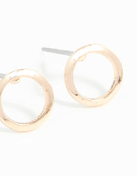 Gold Smooth Open Circle Stud Earrings - link has visual effect only