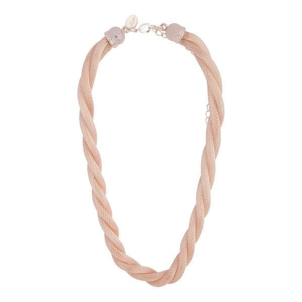 Rose Gold Mesh Twist Necklace