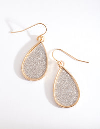 Gold Glitter Tear Drop Earrings - link has visual effect only