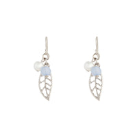 Rhodium Leaf Drop Earrings - link has visual effect only