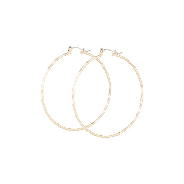 Gold Diamond Cut Hoop Earrings