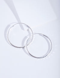 Sterling Silver Diamond Cut 35Mm Hoop - link has visual effect only