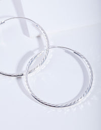 Sterling Silver Diamond Cut 35Mm Hoop - link has visual effect only