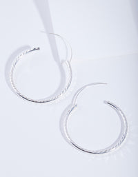 Sterling Silver Diamond Cut 35Mm Hoop - link has visual effect only