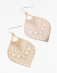 Rose Gold Heart Stamp Drop Earrings - link has visual effect only