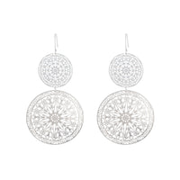 Silver Filigree Statement Disc Drop Earrings - link has visual effect only