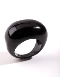 Black Smooth Oval Ring - link has visual effect only