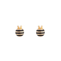 Gold Black Bee Stud Earrings - link has visual effect only