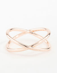 Rose Gold Cross Over Ring - link has visual effect only