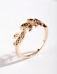 Gold Leaf Band Ring - link has visual effect only