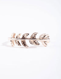 Rose Gold Leaf Band Ring - link has visual effect only