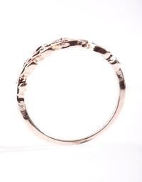 Rose Gold Leaf Band Ring - link has visual effect only