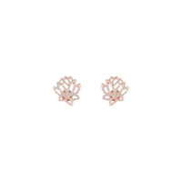 Rose Gold Open Lotus Earrings - link has visual effect only