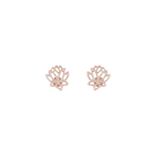 Rose Gold Open Lotus Earrings