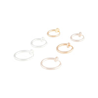 Mixed Metal Faux Body Rings 7-Pack - link has visual effect only