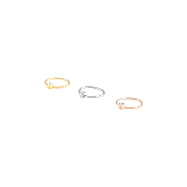 Mixed Metal Upper Helix Hoop Earrings