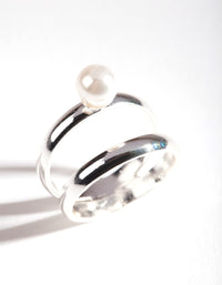 Silver Double Pearl Ring - link has visual effect only