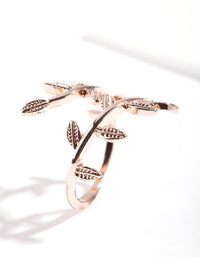 Rose Gold Leaf Double Band Ring - link has visual effect only