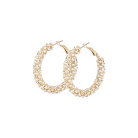 Gold Cup Chain Diamante Hoop Earrings - link has visual effect only